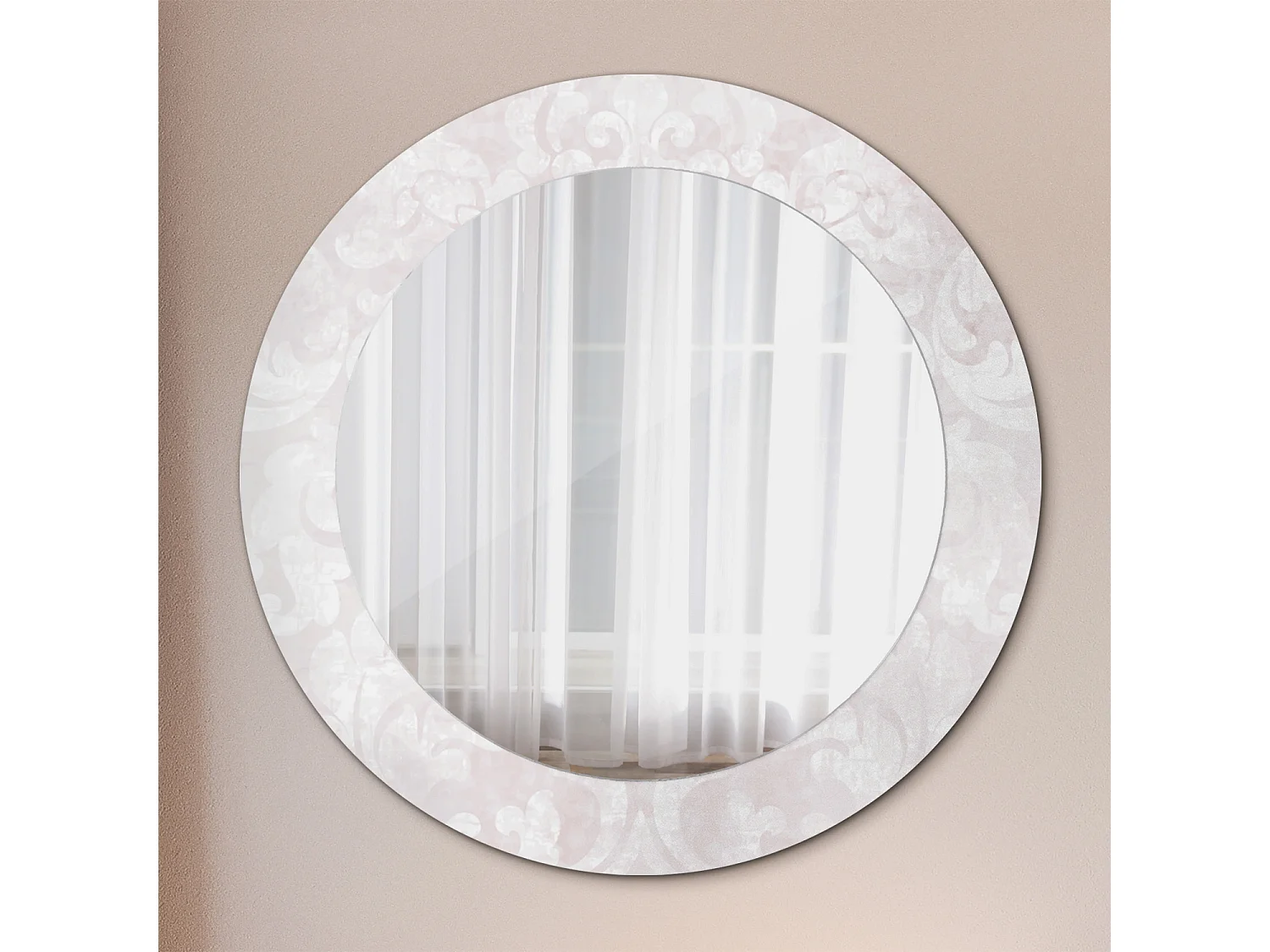Miroir rond décoratif - Texture rococo - 70 cm