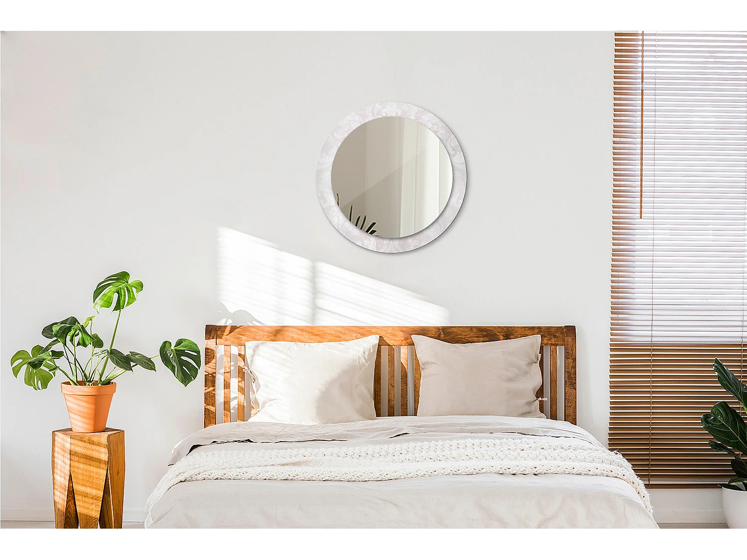 Miroir rond décoratif - Texture rococo - 70 cm