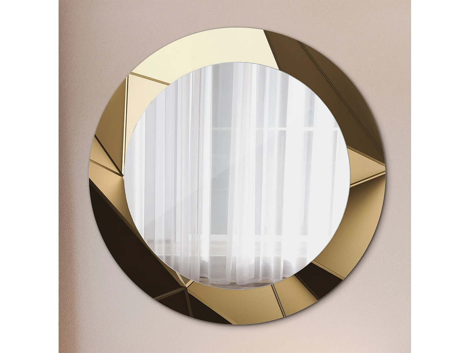 Miroir rond décoratif - Abstraction moderne - 70 cm