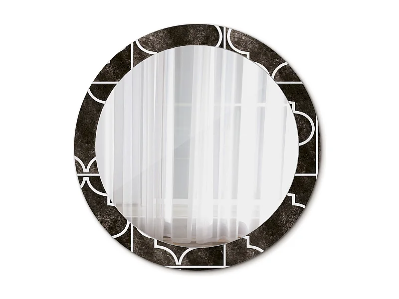 Miroir rond décoratif - Motif antique - 80 cm