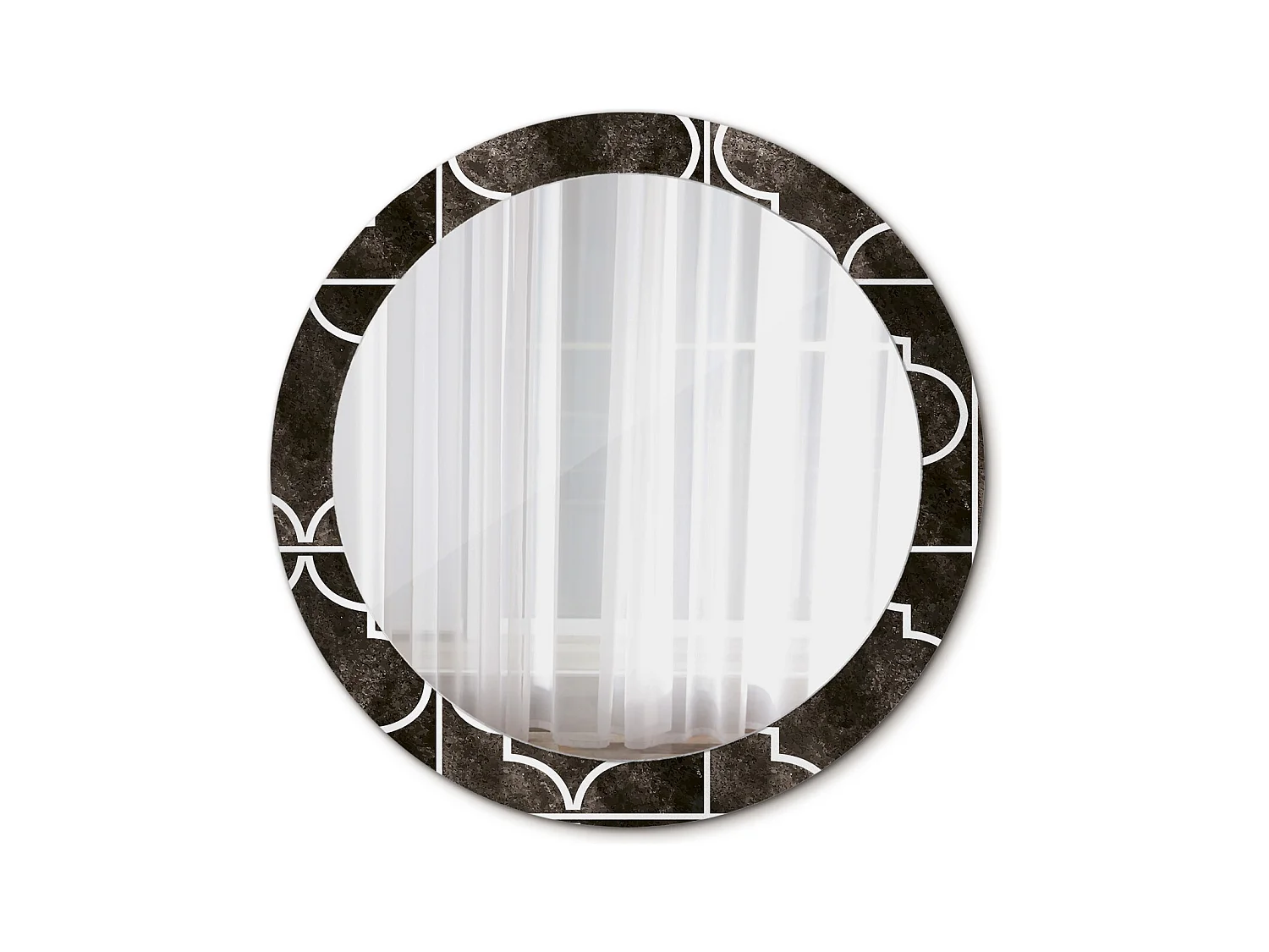 Miroir rond décoratif - Motif antique - 80 cm