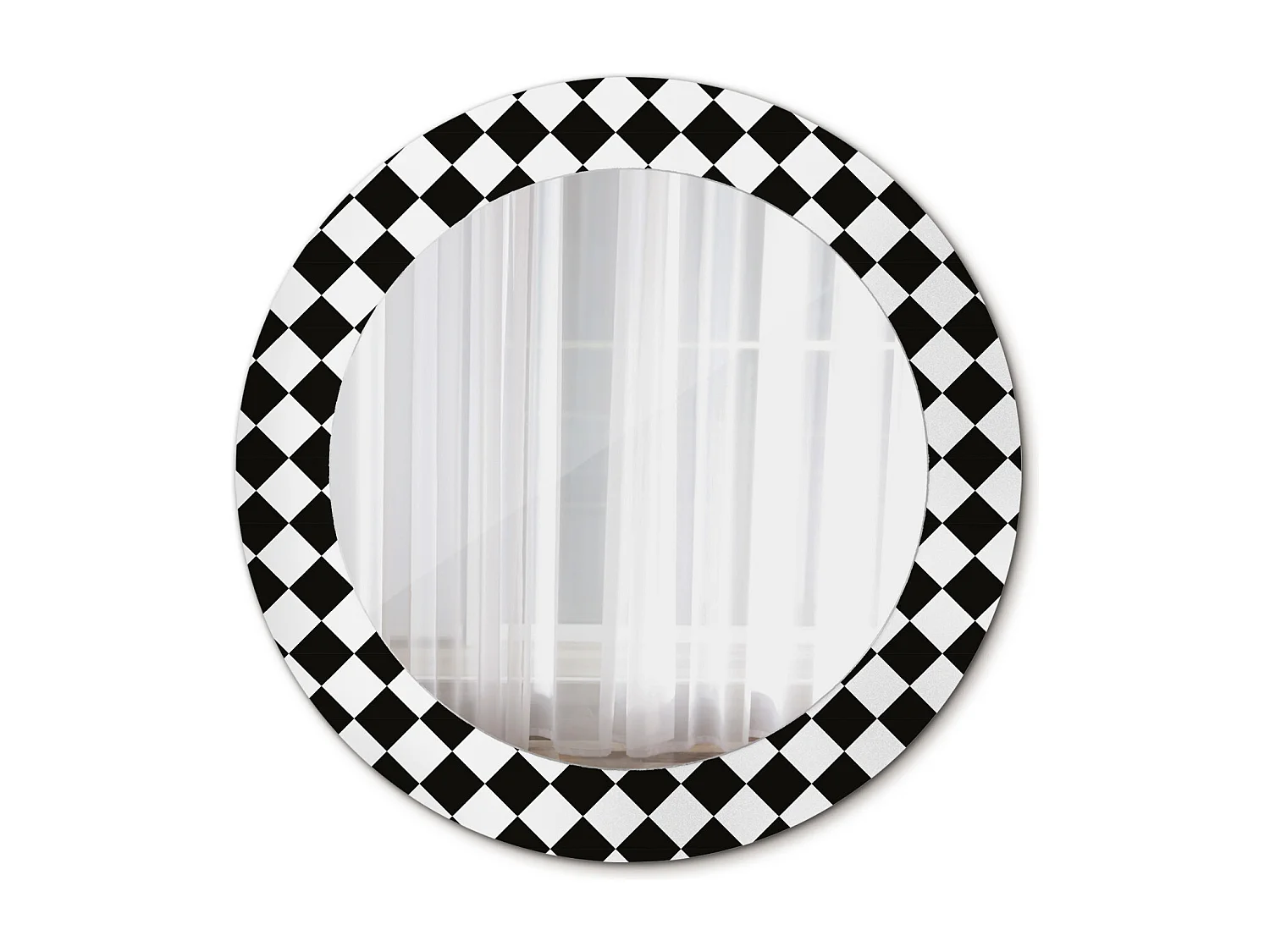 Decoratieve ronde spiegel – schaaktafel – 60 cm