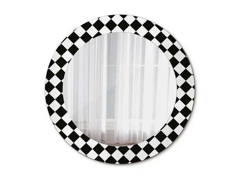 Dekorativer runder Spiegel – Schachschreibtisch – 60 cm