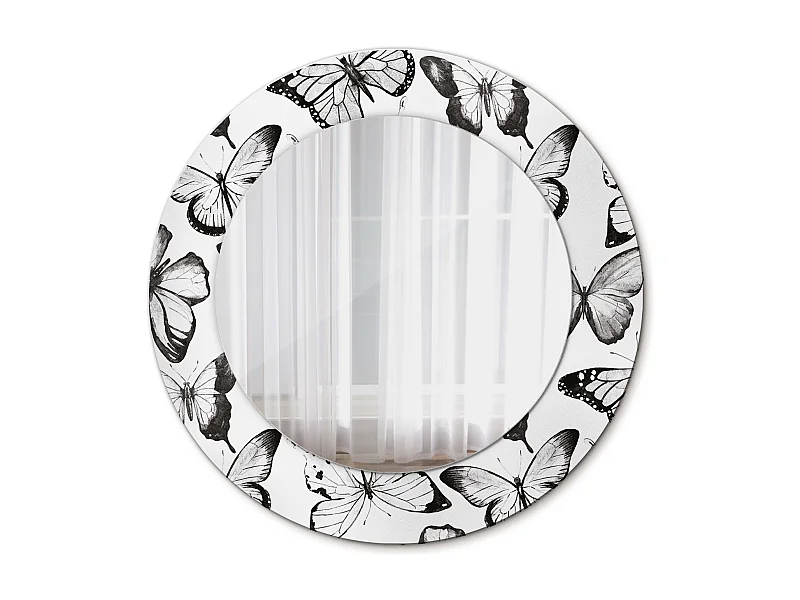 Ronde decoratieve spiegel - vlinders - 50 cm