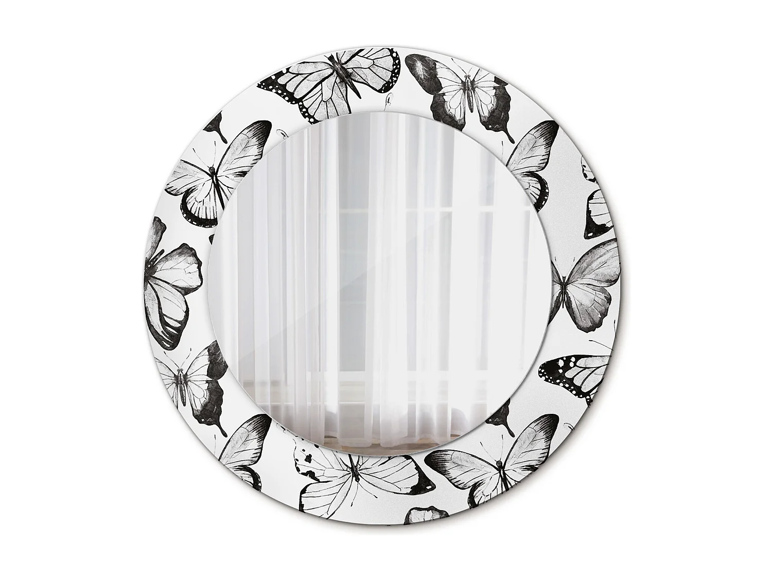 Ronde decoratieve spiegel - vlinders - 50 cm