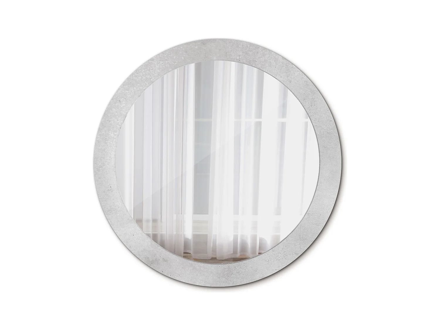 Miroir rond décoratif - Texture béton - 80 cm