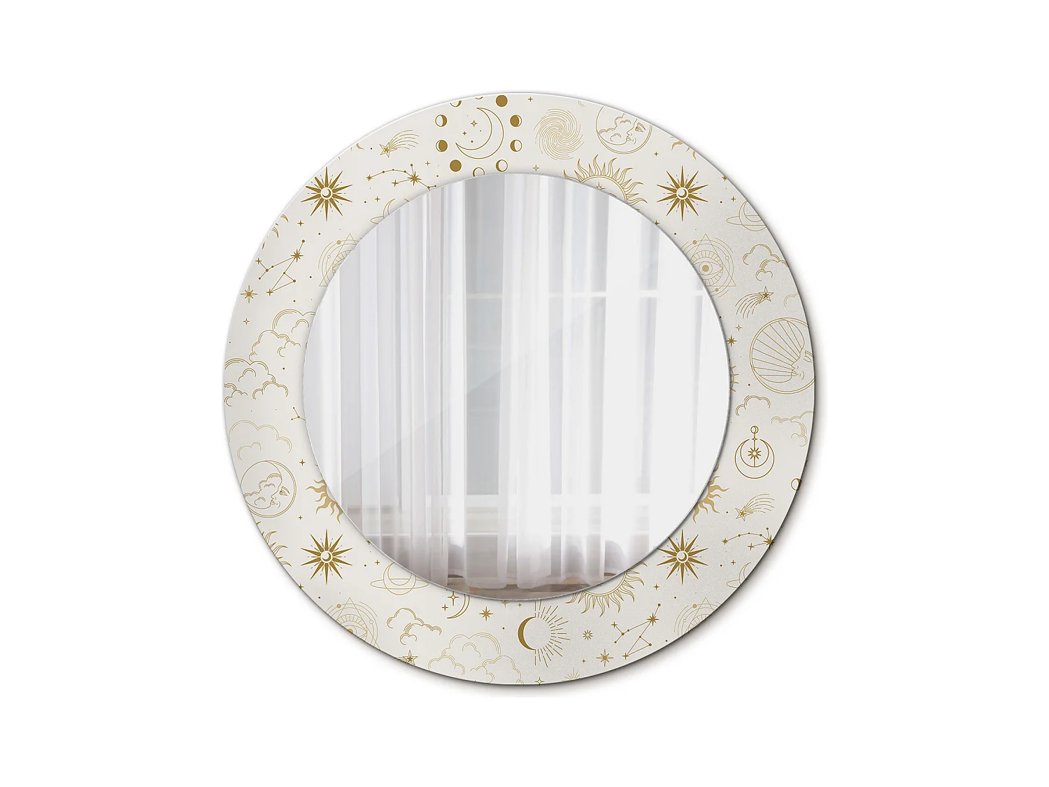Ronde decoratieve spiegel - Mystiek motief - 50 cm