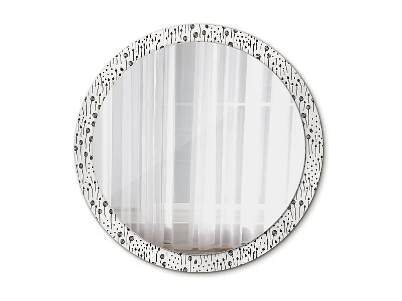 Decoratieve ronde spiegel - bloemmotief - 100 cm