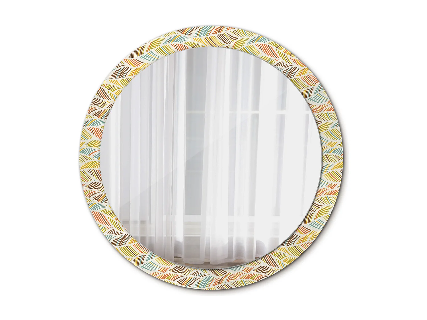 Decoratieve ronde spiegel - Abstract - 90 cm