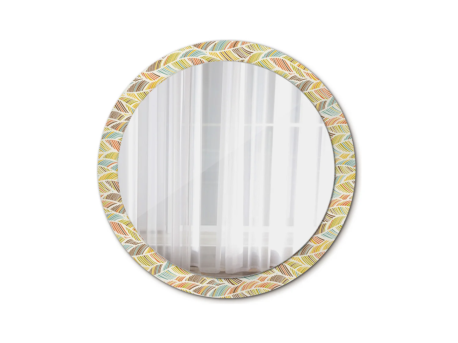 Miroir rond décoratif - Abstrait - 90 cm