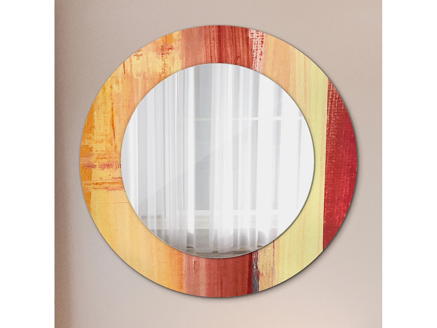 Decoratieve ronde spiegel - Abstract beeld - 50 cm