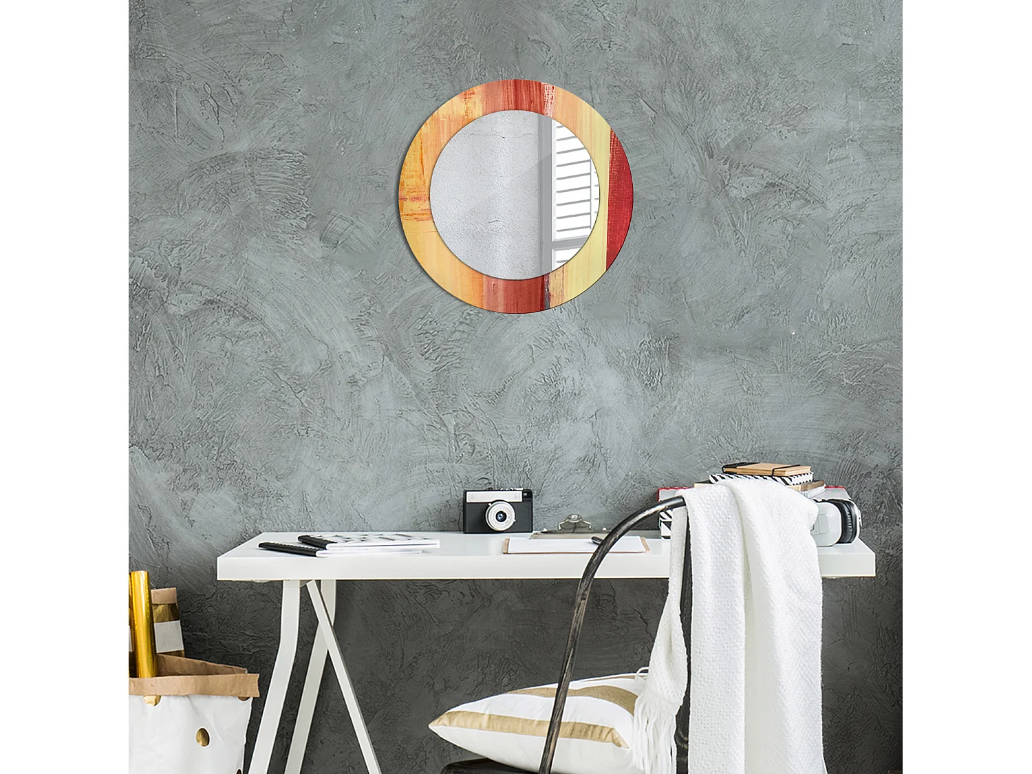 Decoratieve ronde spiegel - Abstract beeld - 50 cm