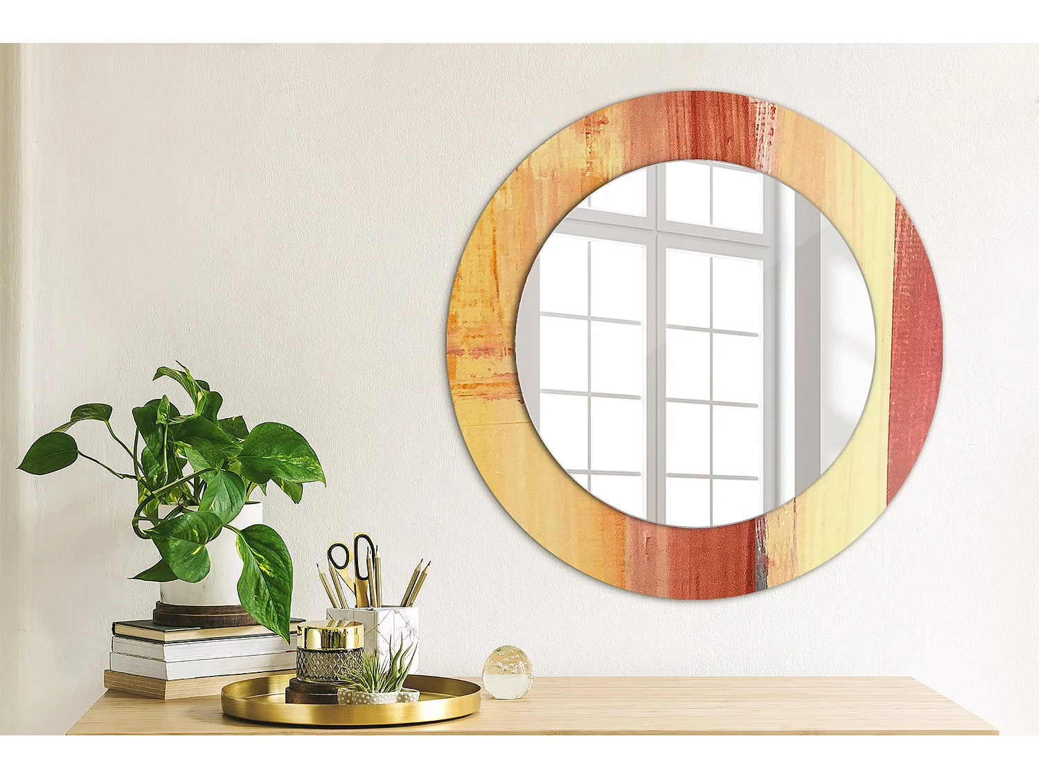 Decoratieve ronde spiegel - Abstract beeld - 50 cm