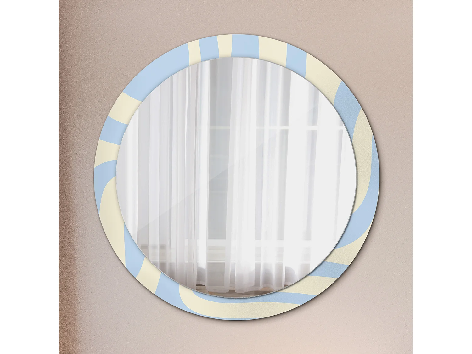 Decoratieve ronde spiegel - abstracte vorm - 90 cm