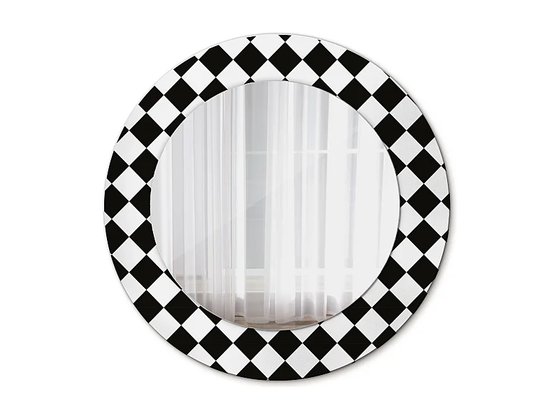 Decoratieve ronde spiegel – schaaktafel – 50 cm