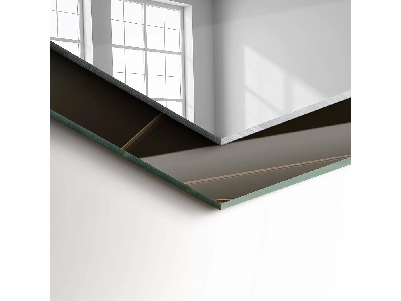 Dekorativer Spiegel mit Rahmen, geometrische Formen, 60 x 60 cm