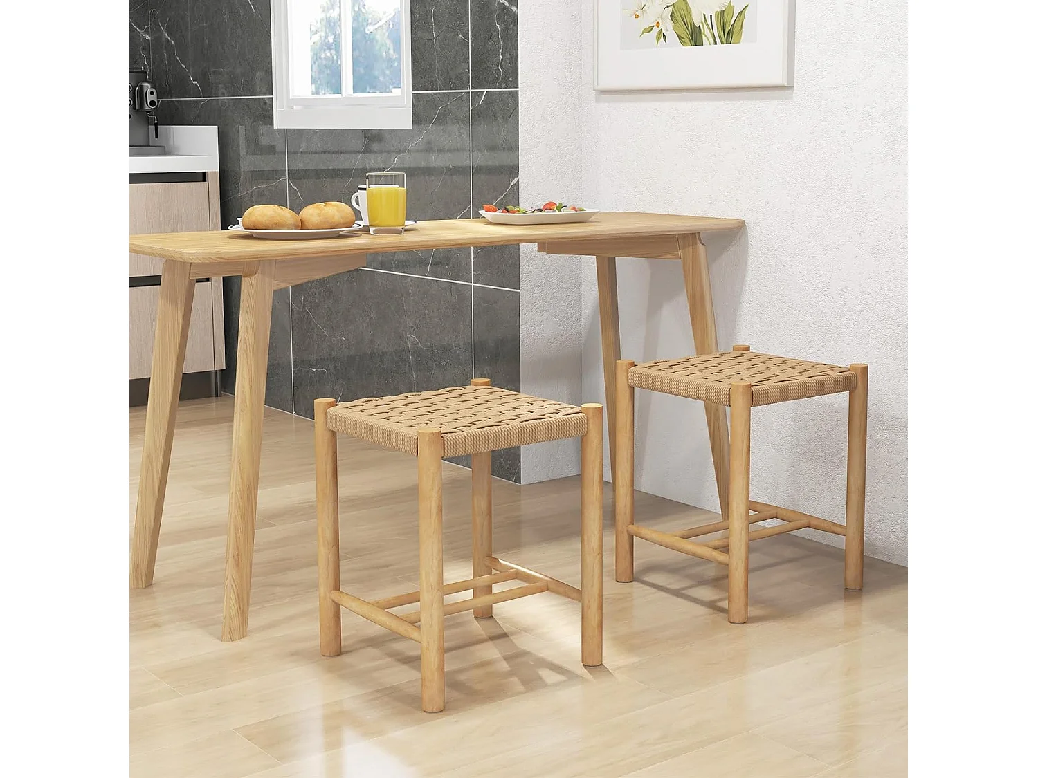 Barhocker aus Holz(2er Set)