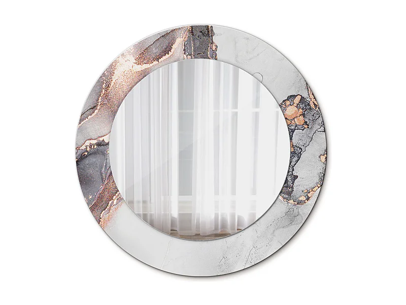 Runder dekorativer Spiegel - Abstrakter Marmor - 50 cm