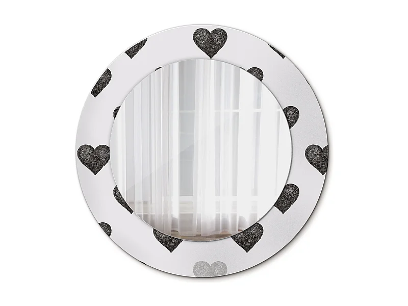 Dekorativer runder Spiegel - Abstrakte Herzen - 50 cm