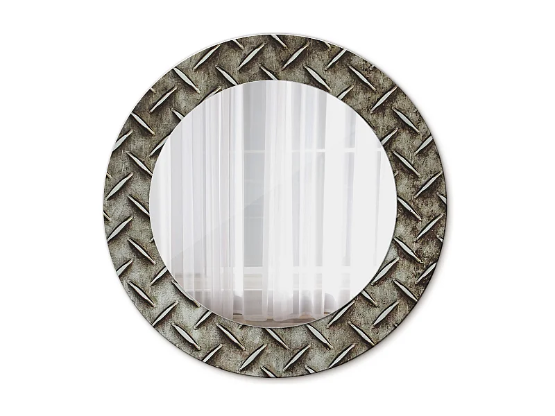 Dekorativer runder Spiegel - Stahlstruktur - 50 cm