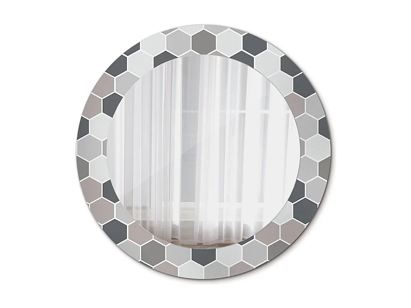 Dekorativer runder Spiegel - Sechseckmuster - 60 cm