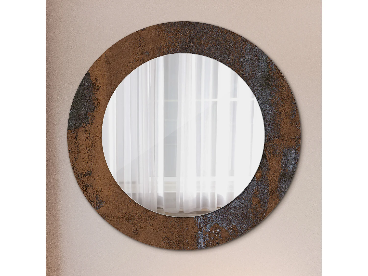 Ronde Decoratieve Spiegel – Rustiek Metaal – 50cm