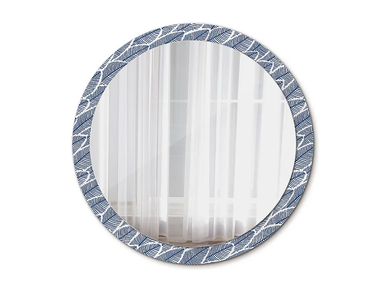 Ronde decoratieve spiegel - bladeren - 100 cm