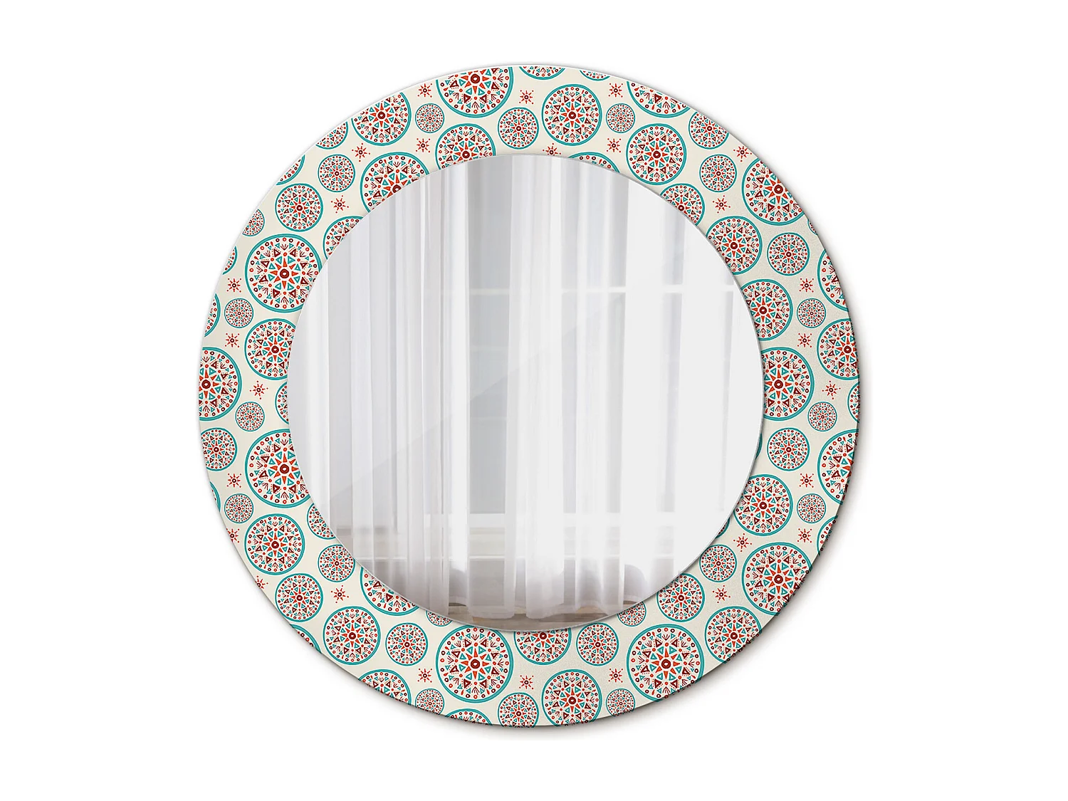 Ronde decoratieve spiegel - Boho motief - 50 cm