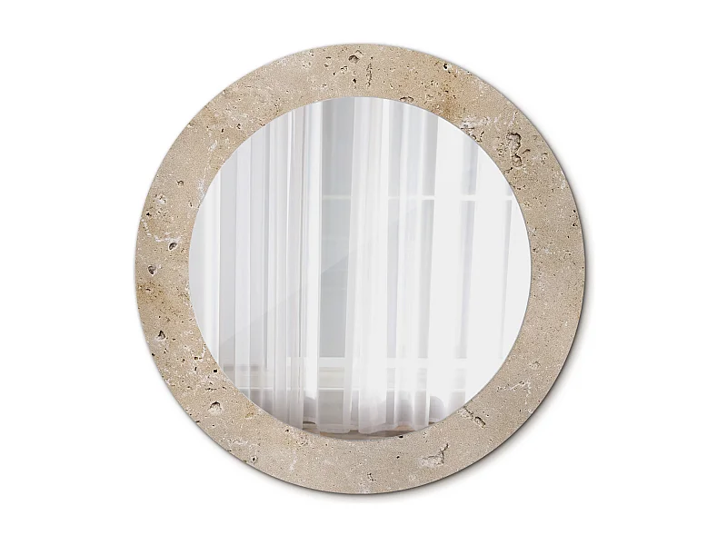 Miroir rond décoratif - Imitation pierre - 70 cm