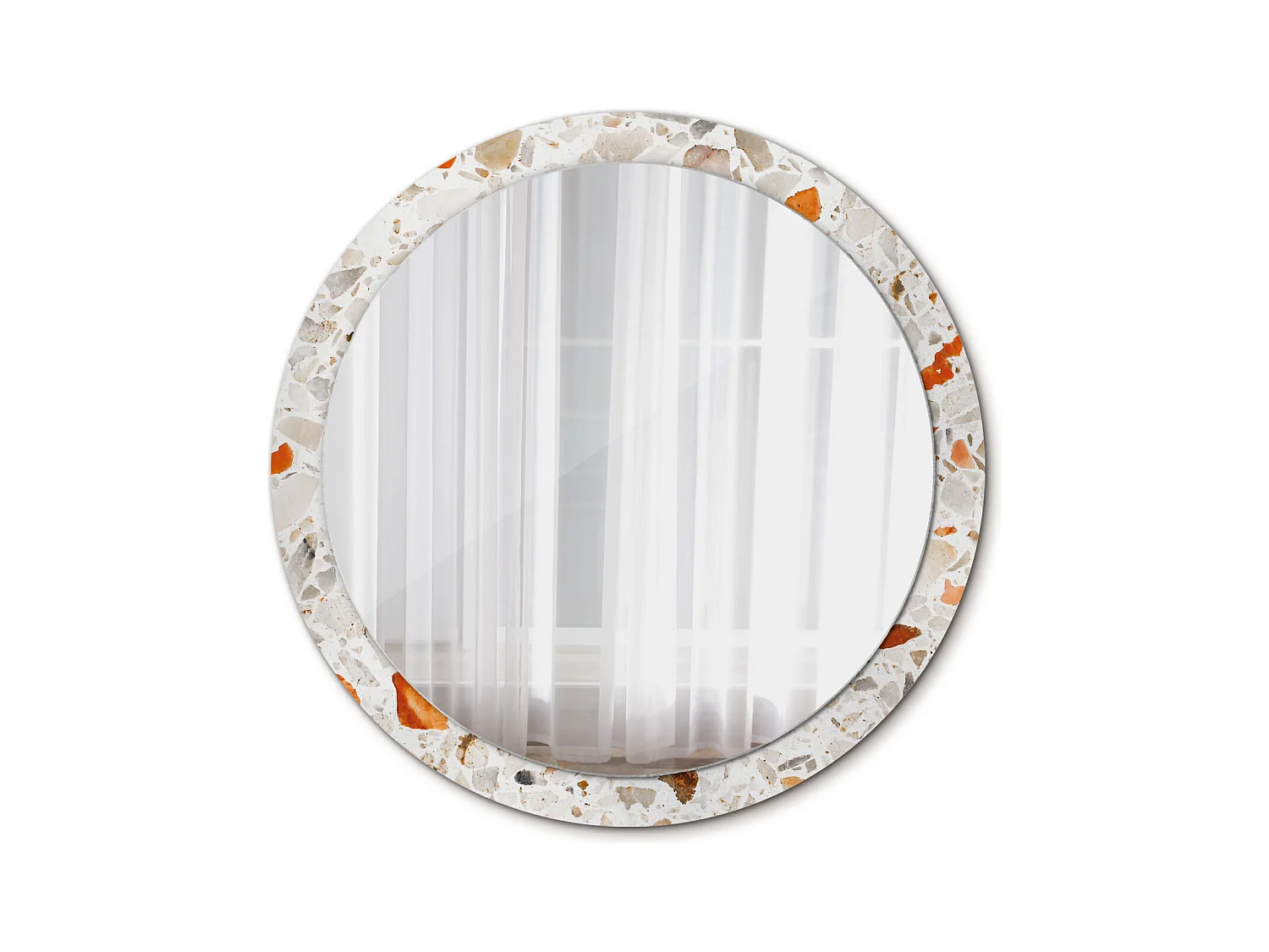 Miroir rond décoratif - Style Terrazzo - 100 cm
