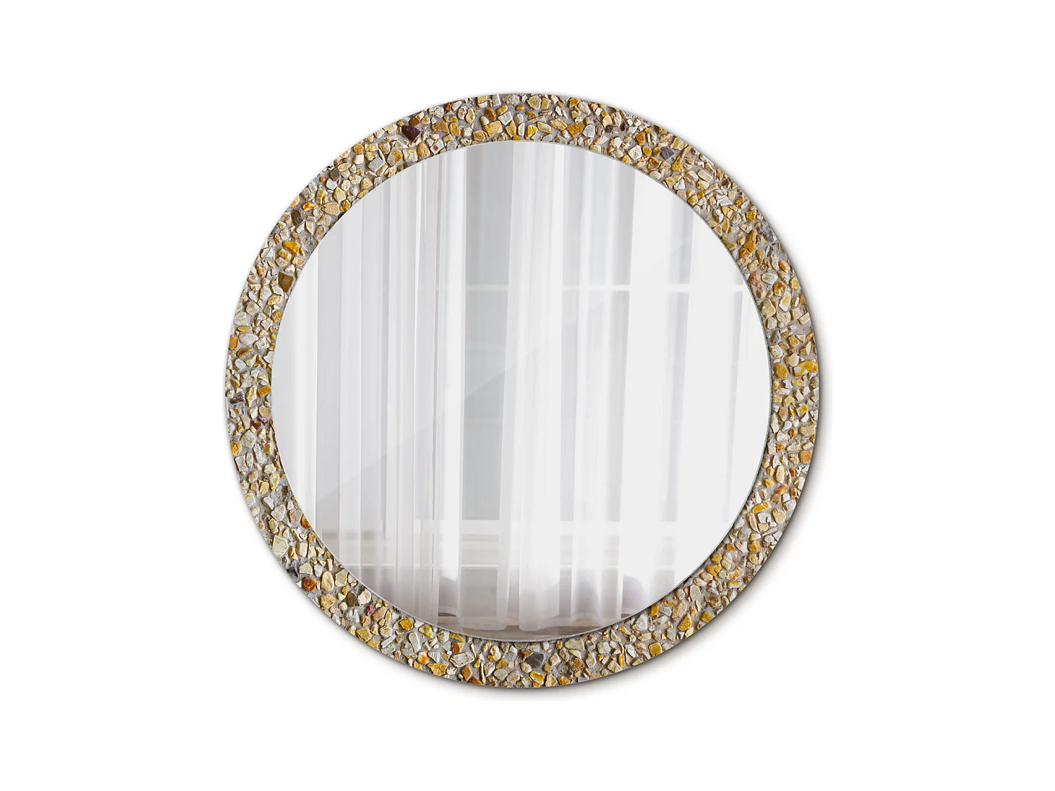 Ronde decoratieve spiegel - Terrazzo motief - 90 cm