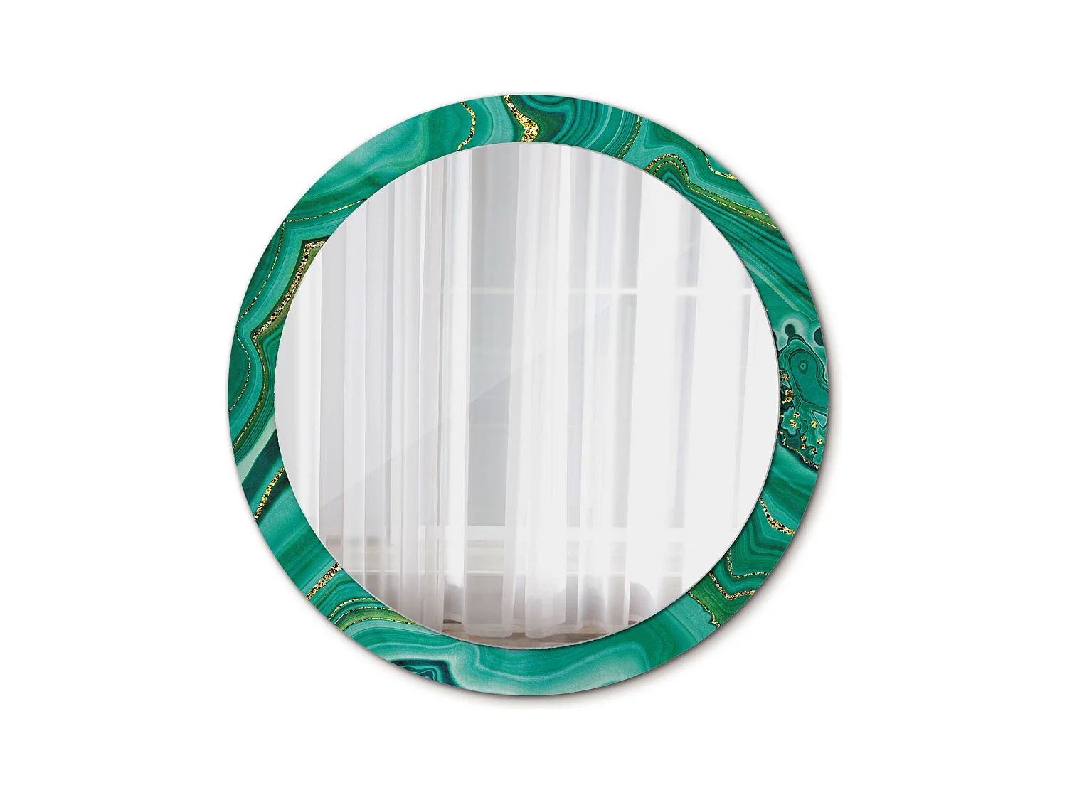 Runder dekorativer Spiegel – Achatmarmor – 90 cm