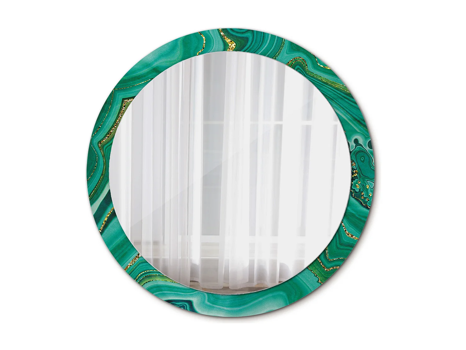 Runder dekorativer Spiegel – Achatmarmor – 90 cm