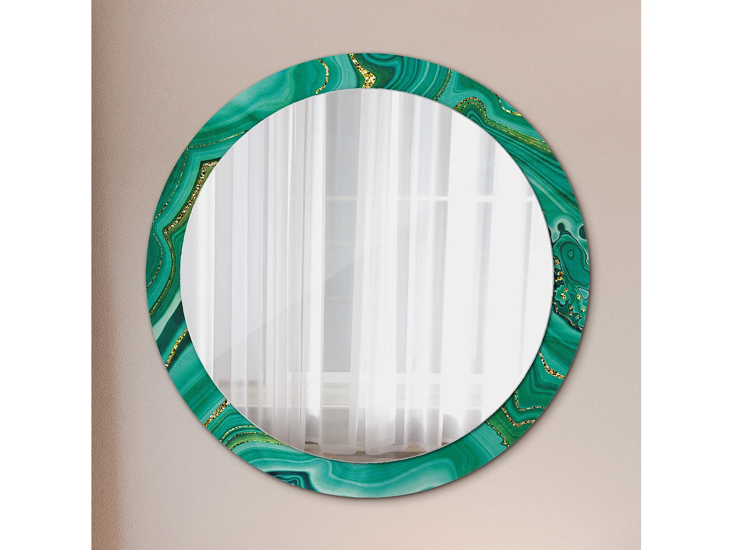 Runder dekorativer Spiegel – Achatmarmor – 90 cm