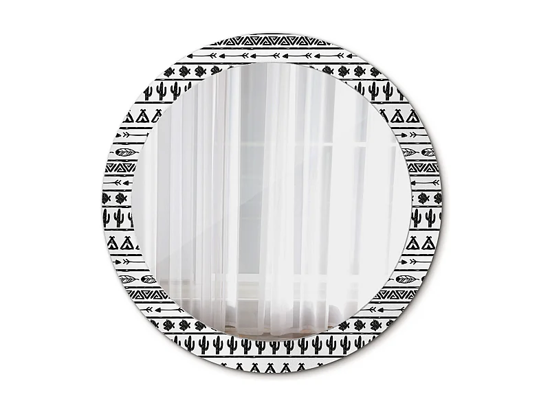 Ronde decoratieve spiegel - Boho Minimalist - 80 cm