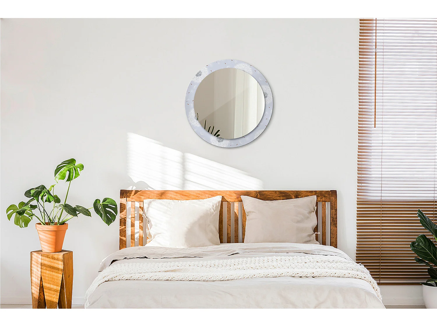 Runder dekorativer Spiegel - Löwenzahn - 60 cm