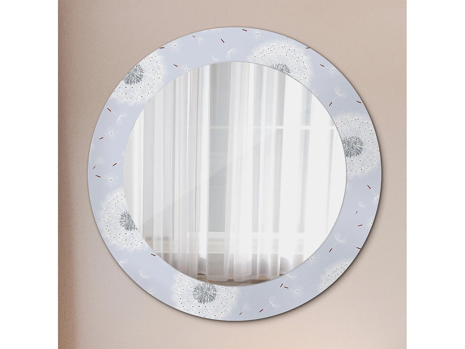Runder dekorativer Spiegel - Löwenzahn - 60 cm