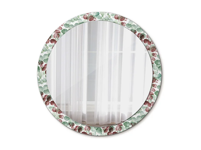 Ronde decoratieve spiegel - eucalyptus - 100 cm