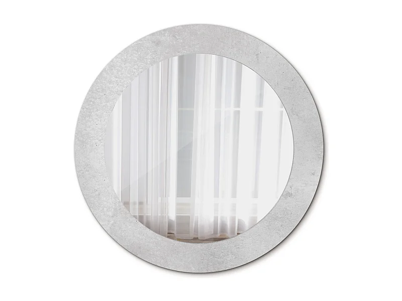 Miroir rond décoratif - Texture béton - 70 cm