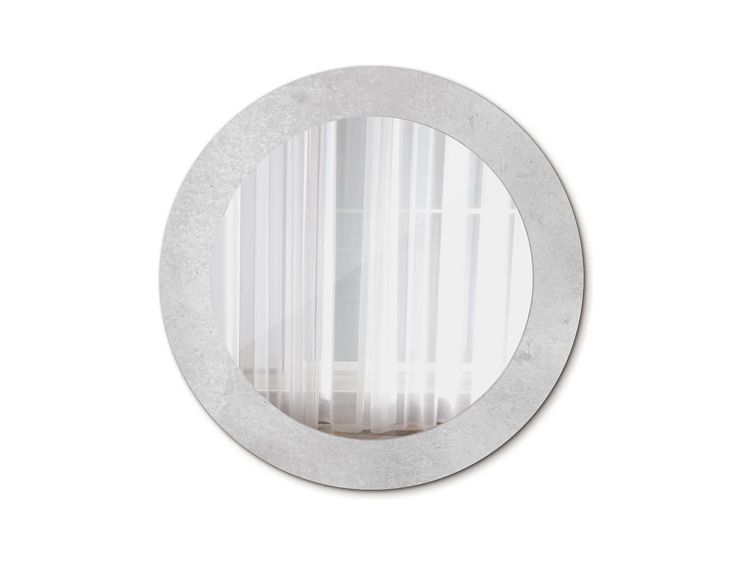 Miroir rond décoratif - Texture béton - 70 cm