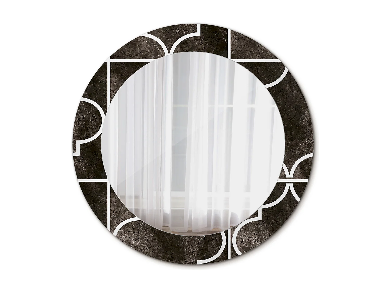 Miroir rond décoratif - Motif antique - 70 cm