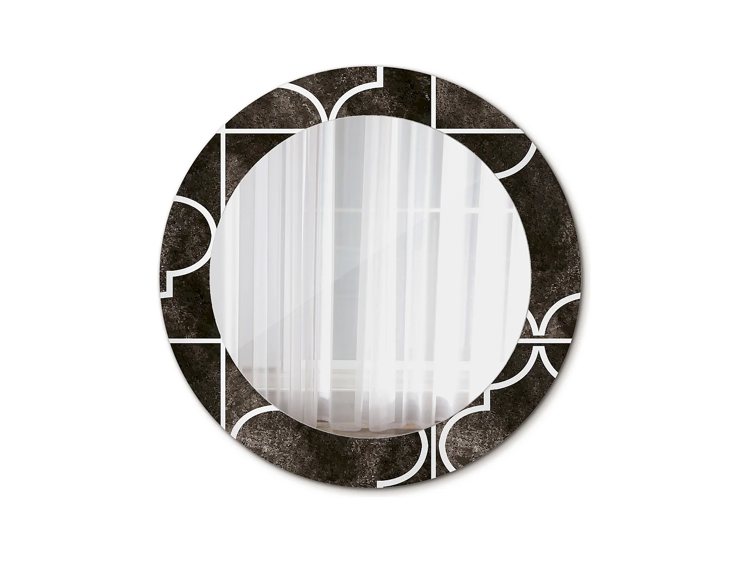 Miroir rond décoratif - Motif antique - 70 cm