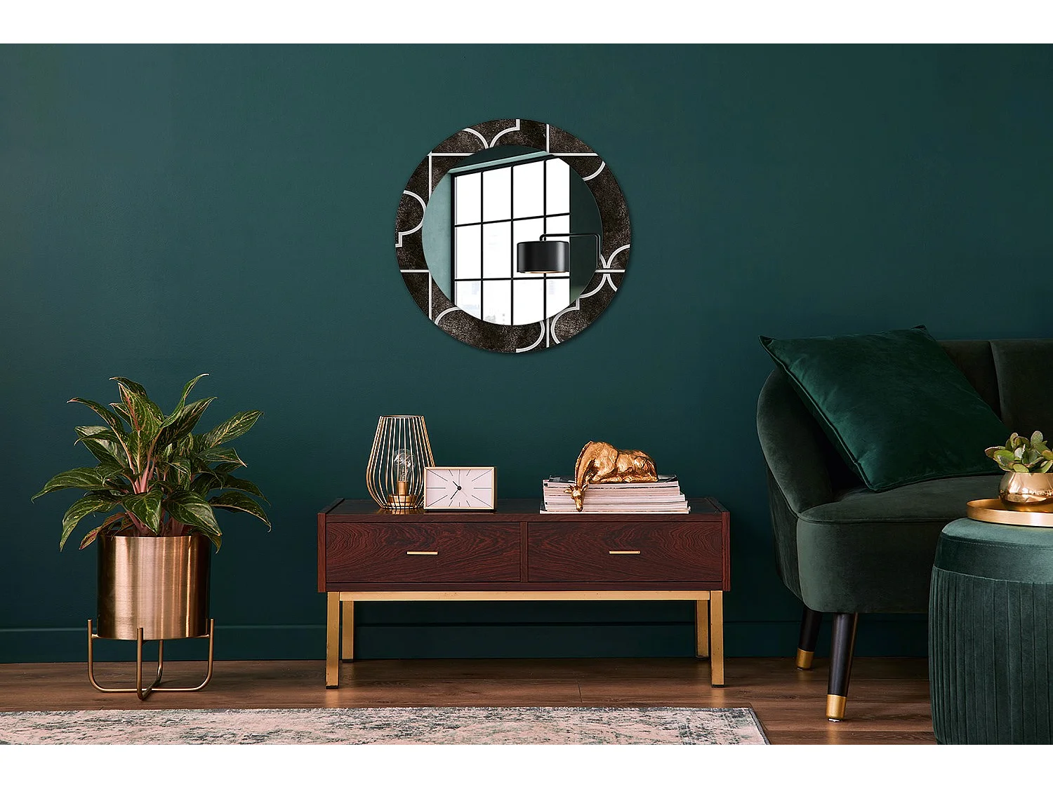 Decoratieve ronde spiegel - antiek design - 60 cm