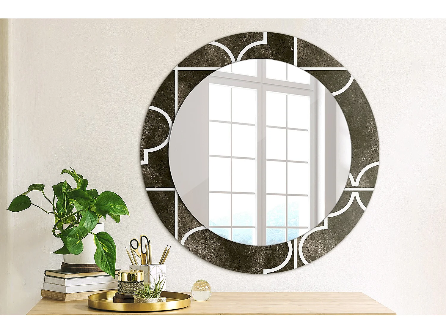 Decoratieve ronde spiegel - antiek design - 60 cm