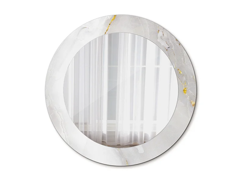 Dekorativer runder Spiegel – Polierter Marmor – 60 cm