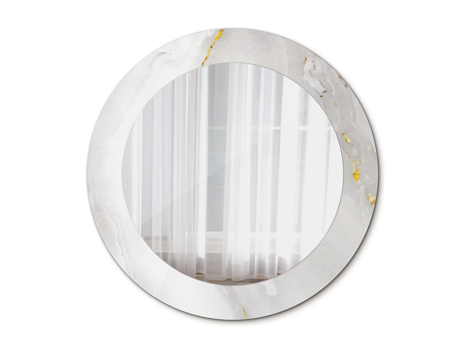 Dekorativer runder Spiegel – Polierter Marmor – 60 cm