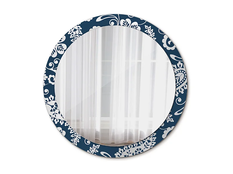 Miroir rond décoratif - Composition Paisley - 90 cm