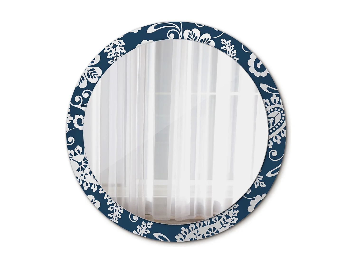 Miroir rond décoratif - Composition Paisley - 90 cm