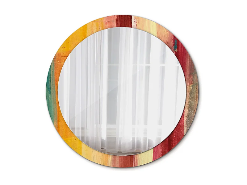 Dekorativer runder Spiegel - Abstraktes Bild - 90 cm