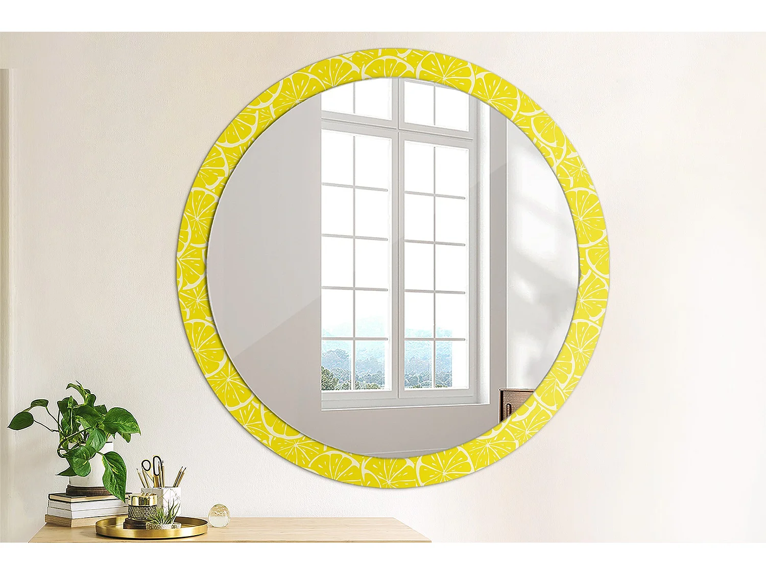 Miroir rond décoratif - Citrons - 100 cm
